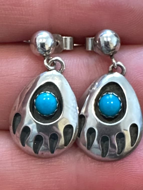 QT Carolyn Pollack vintage sterling silver bear claw earrings