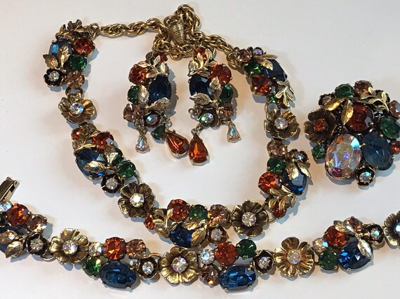 Stunning set of vintage rhinestone jewellery by jewelcraft c1950s