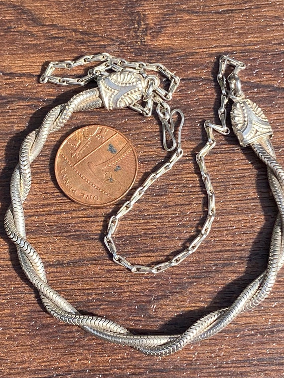 Victorian antique silver Albertina rope chain necklace 18 inches in length