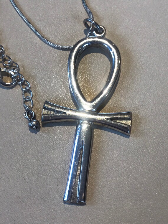 1980s statement piece large Vintage Ankh cross pendant necklace BMPL 1980