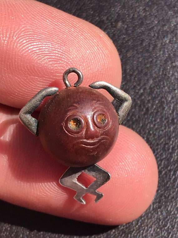 A "Touch Wud" Antique lucky wood charm c1914 collectors item for bracelet or chain