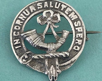 Vintage/ Antique Solid Silver Celtic Clan Badge Hunter Family Crest