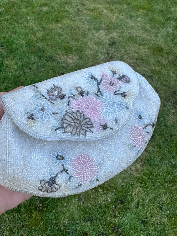 Vintage Japanese Mitsukoshi beaded clutch bag perfect for a wedding