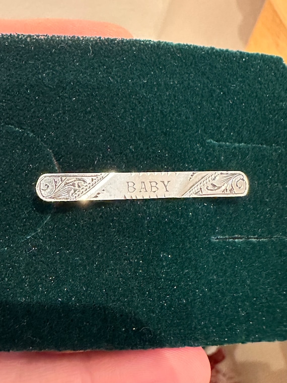 Victorian Sterling Silver Baby bar Brooch new born gifts