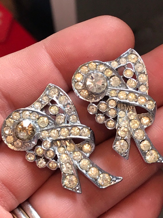 Vintage Art Deco duette double clip dress brooch pin