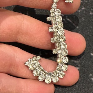 Vintage bling diamanté sparkling rhinestones saxophone brooch pin musical instrument gift Jazz fan