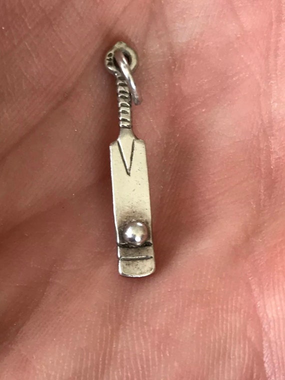 Vintage solid 925 Silver Cricket Bat Charm