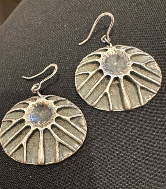Sterling Silver Modernist Seed Pod Drop Earrings
