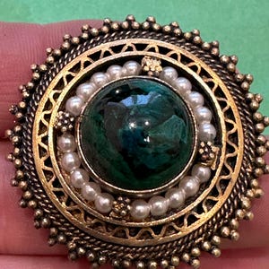 Broche pendentif vintage Israël en argent massif et pierres d&#39;Eilat