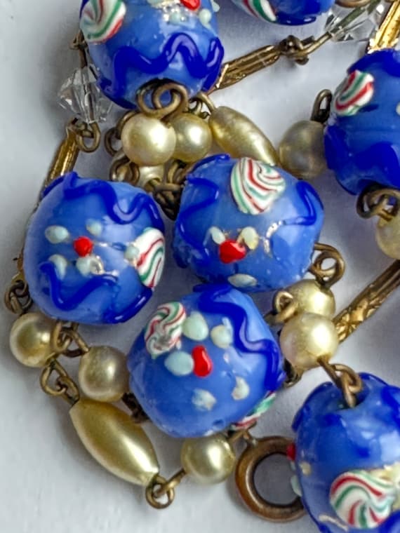 Signed WBs Ward Brothers Art Deco Venetian Wedding Cake Beaded Necklace (17 inch)