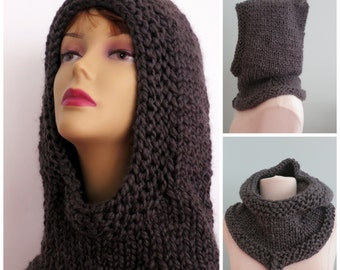 Hat Knitting Pattern, Balaclava, Winter Hat, Hoodie, Hood