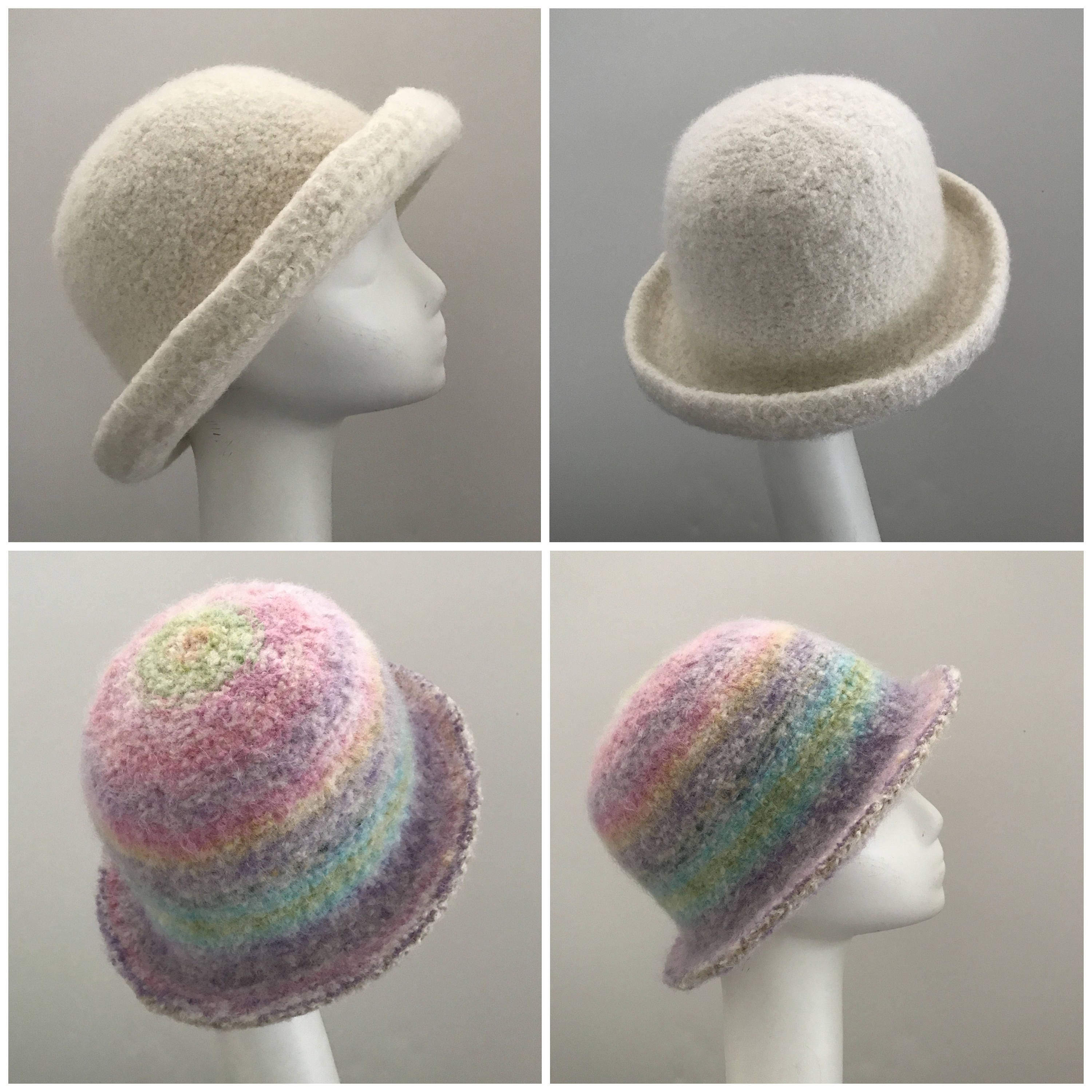 Boho Chic Wool Felt Floppy Hat Kentucky Derby WHITE AND PEACH KENTUCKY DERBY FLOPPY HAT – The Hat Hive main image 2