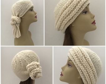 Hat Knitting Pattern, Bohemian Sahara. Head Wrap Many Options, Beanie