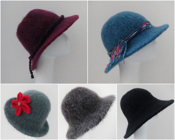 Four of My Felted Hat Patterns 205 Flat Brim Hat Using Lamb s