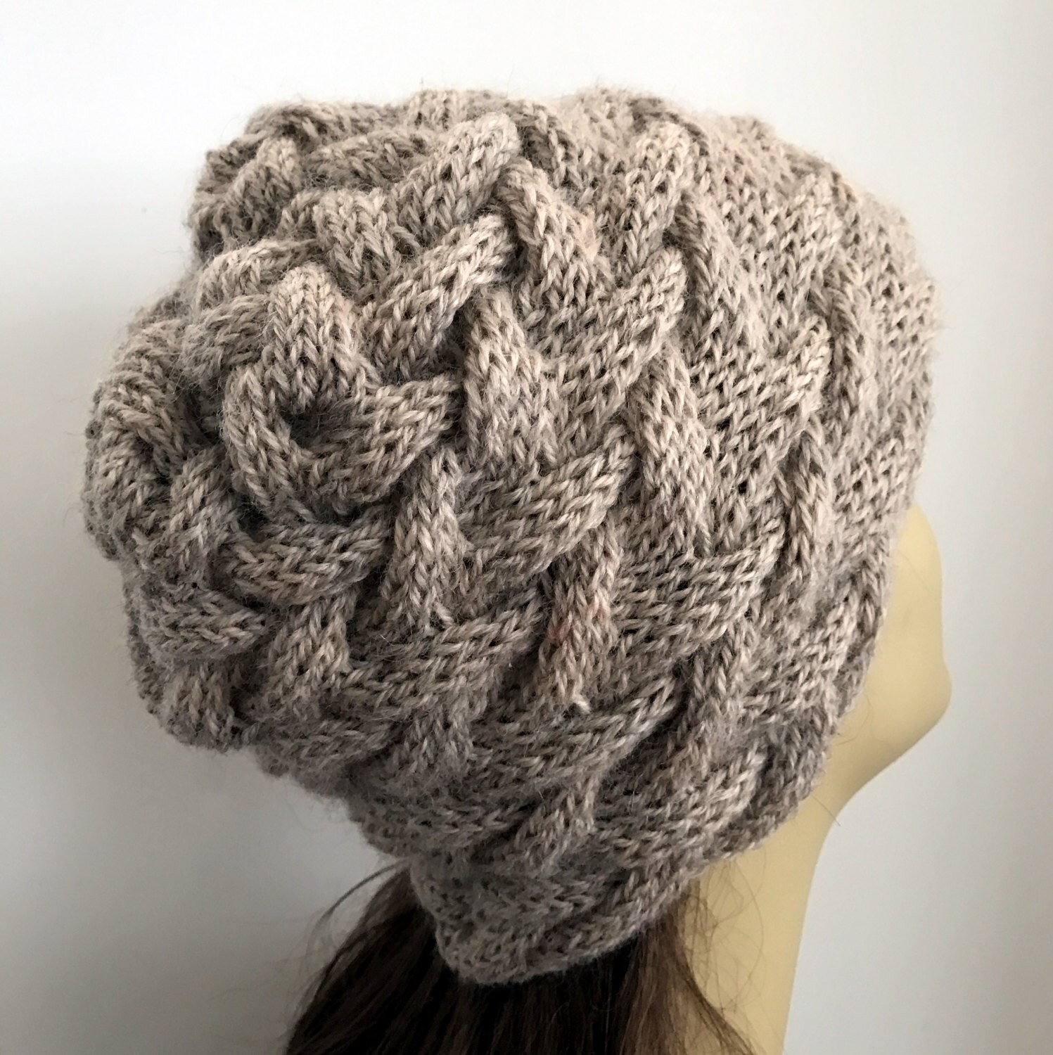 Hat Knitting Pattern Winter Hat Cable Pattern Winter Hat - Etsy