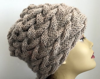 Hat Knitting Pattern Winter Hat, Cable Pattern, Winter Hat