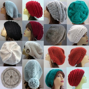 PDF 130 Pattern Knitting Pattern Hat Pattern to Make 36 Different Hats Slouch Hat Slouchy Hat Beanie Tam PDF Pattern