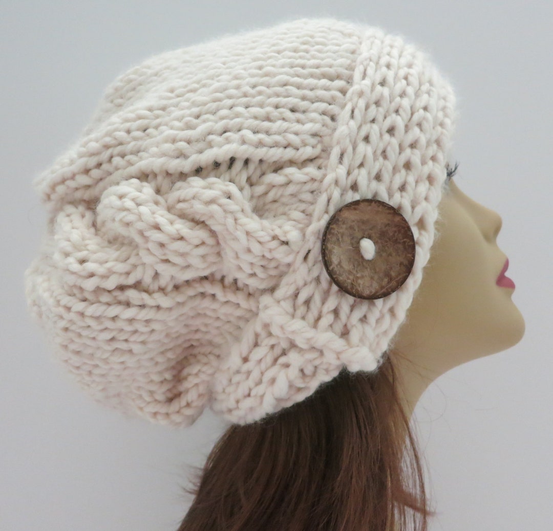 PDF 166 Hat Pattern, the Jenna Slouch Hat, Cable PDF Knitting Pattern ...