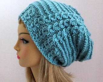 Hat Knitting Pattern for Slouch Hat, Beanie, Tam