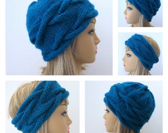 Hat Knitting Pattern, Headband Knitting Pattern, Ear warmer Knitting Pattern