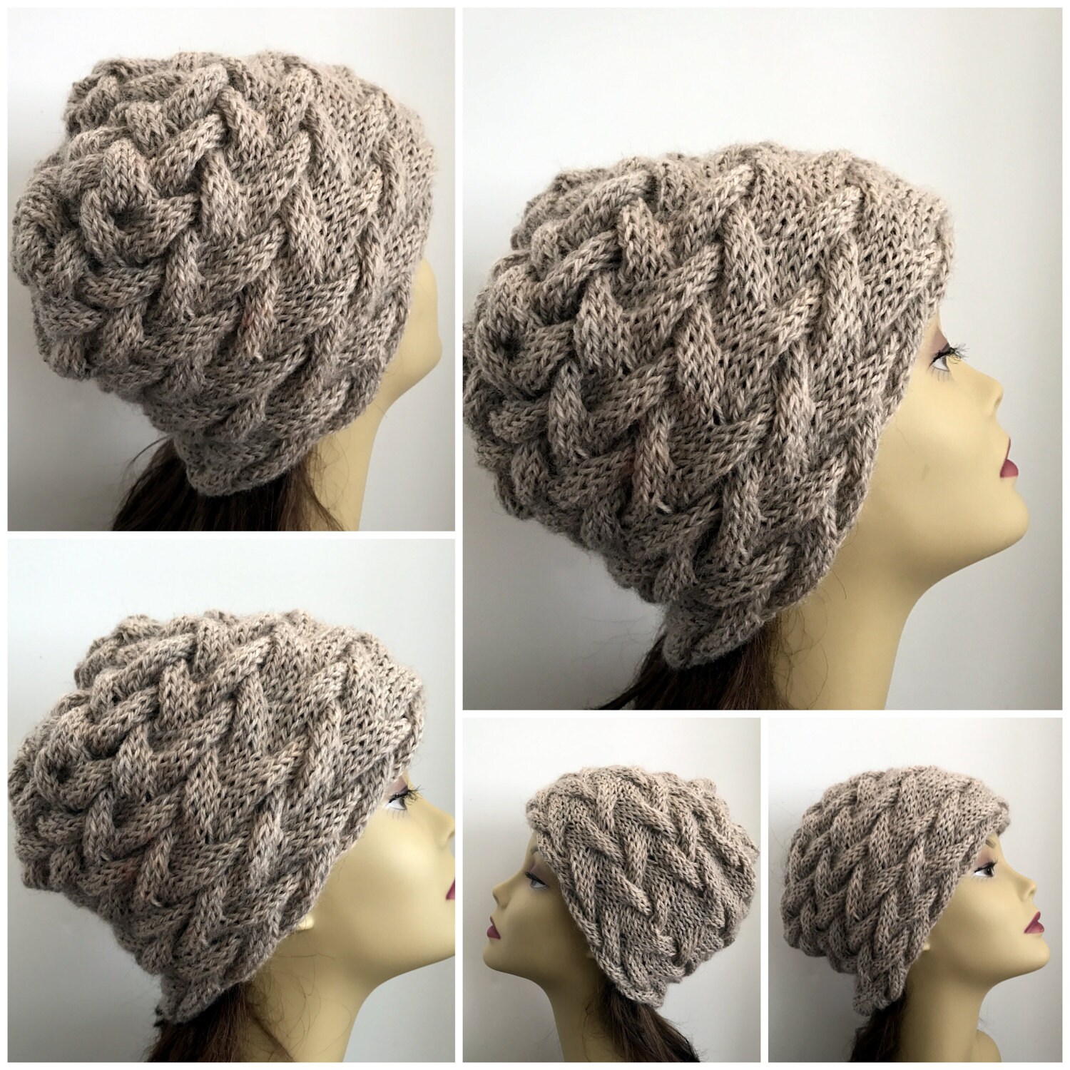 Hat Knitting Pattern Winter Hat Cable Pattern Winter Hat - Etsy