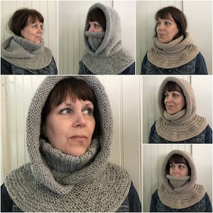 Hat Knitting Pattern, Hood Knitting Pattern, Arctic Chill Hat and Double Cowl