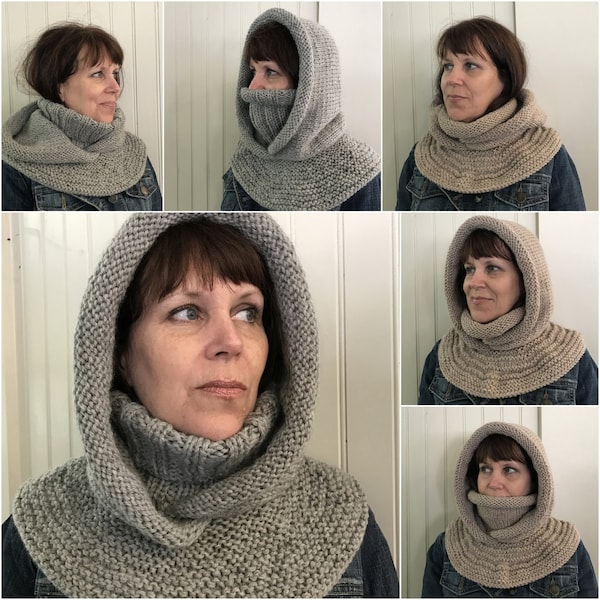 Modèle de tricot de chapeau, modèle de tricot de capot, chapeau Arctic Chill et double capot