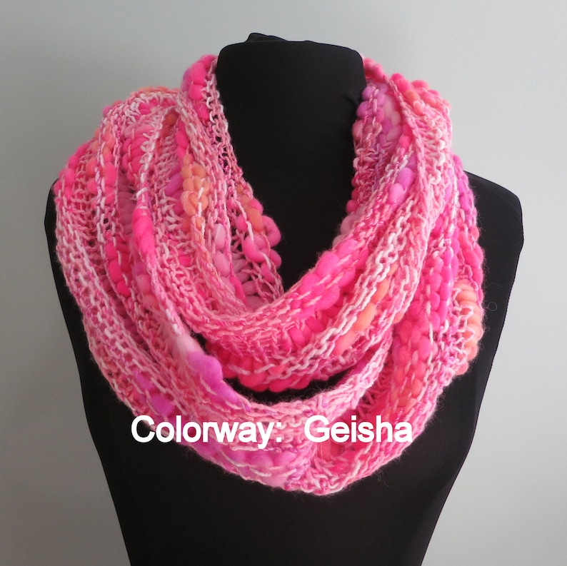 Cowl Knitting Pattern Thick and Thin Yarn Beginner Knitting Etsy