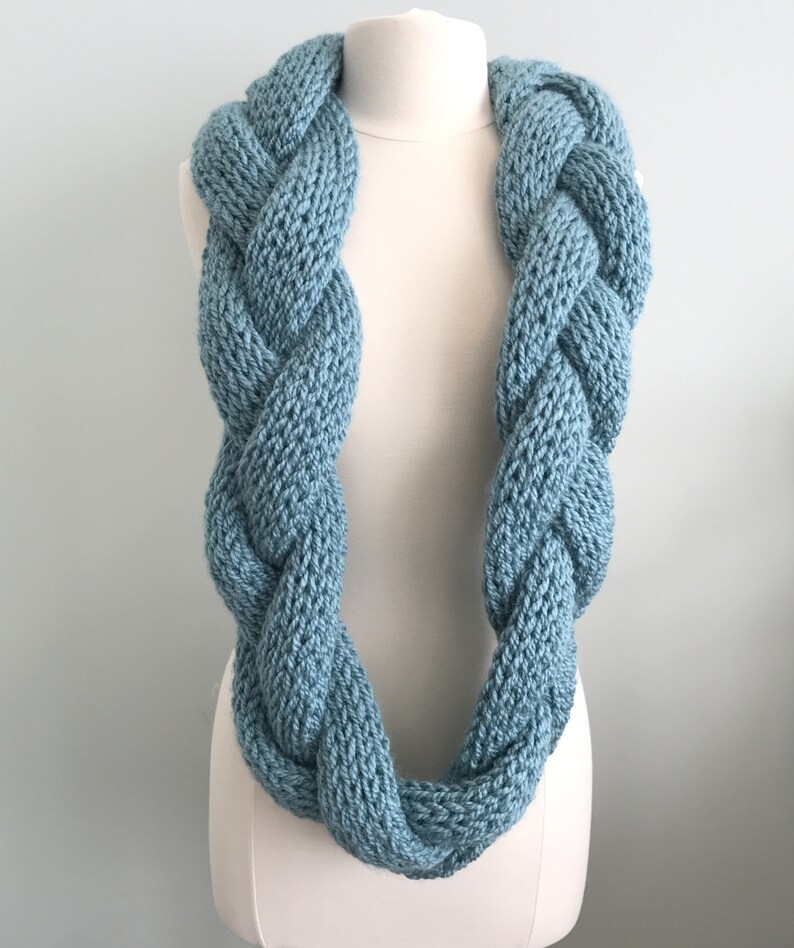 Cowl Knitting Pattern Braided Giant Cowl Bulky Yarn Etsy