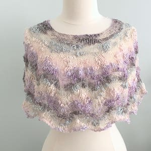 Patrón de punto de caplet de verano, paleta de opio, caplet de lujo, patrón de punto, poncho, chal