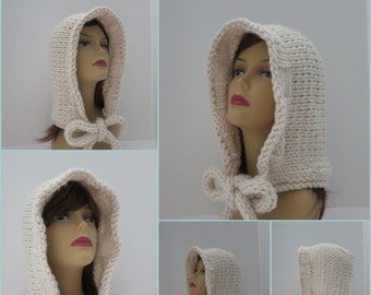 Hat Knitting Pattern, Winter Hat, Bonnet