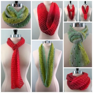 Beginner Scarf Knitting Pattern for Three Scarves