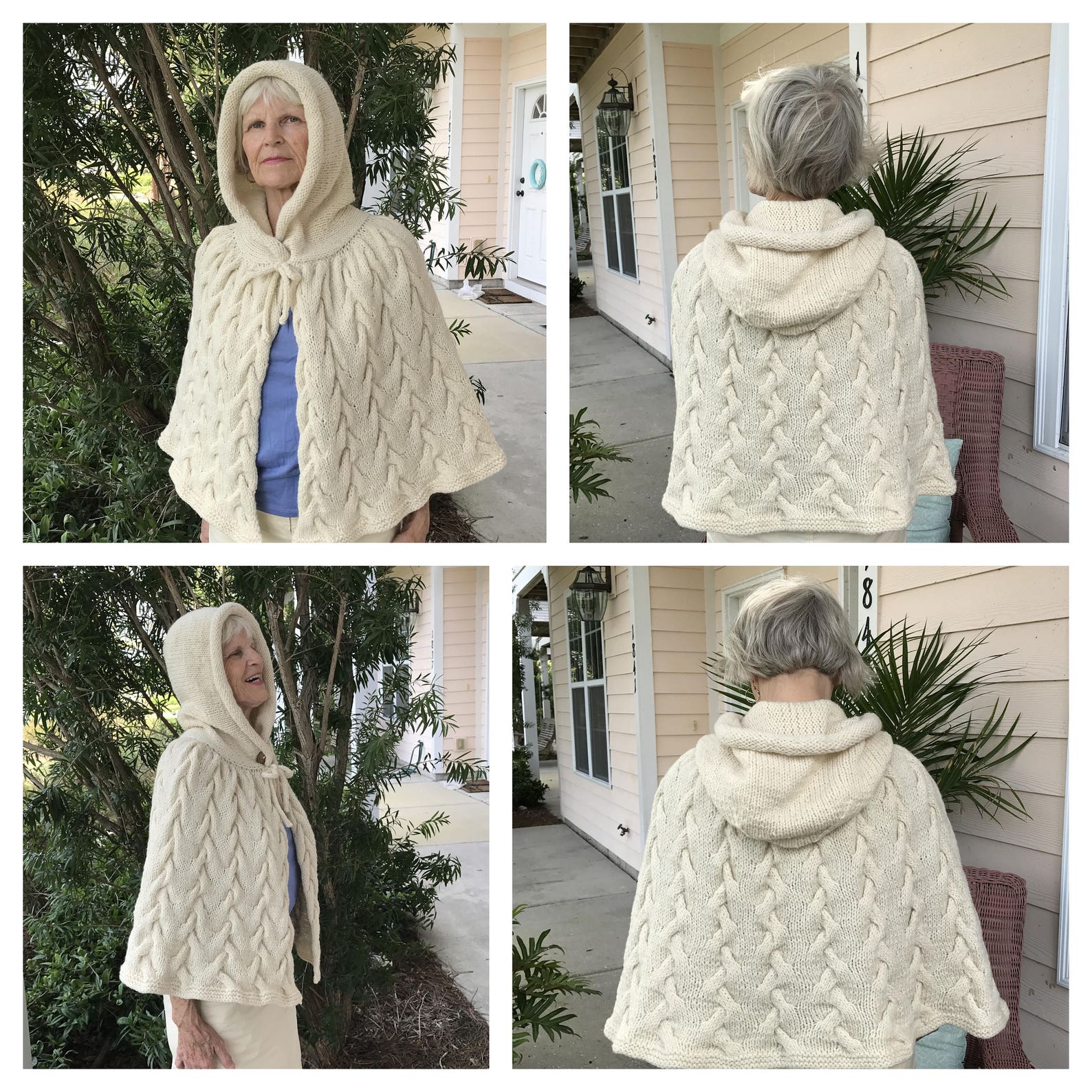 Cape Knitting Pattern Hooded Cape Knitting Pattern Poncho Etsy