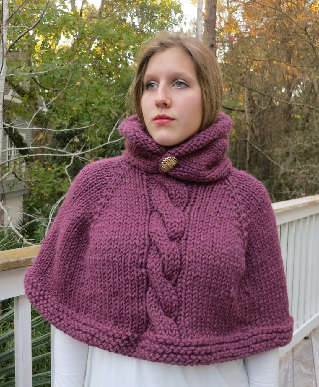 ポンチョ編み図、ケープ、パーカーポンチョバルキーヤーン - Etsy 日本