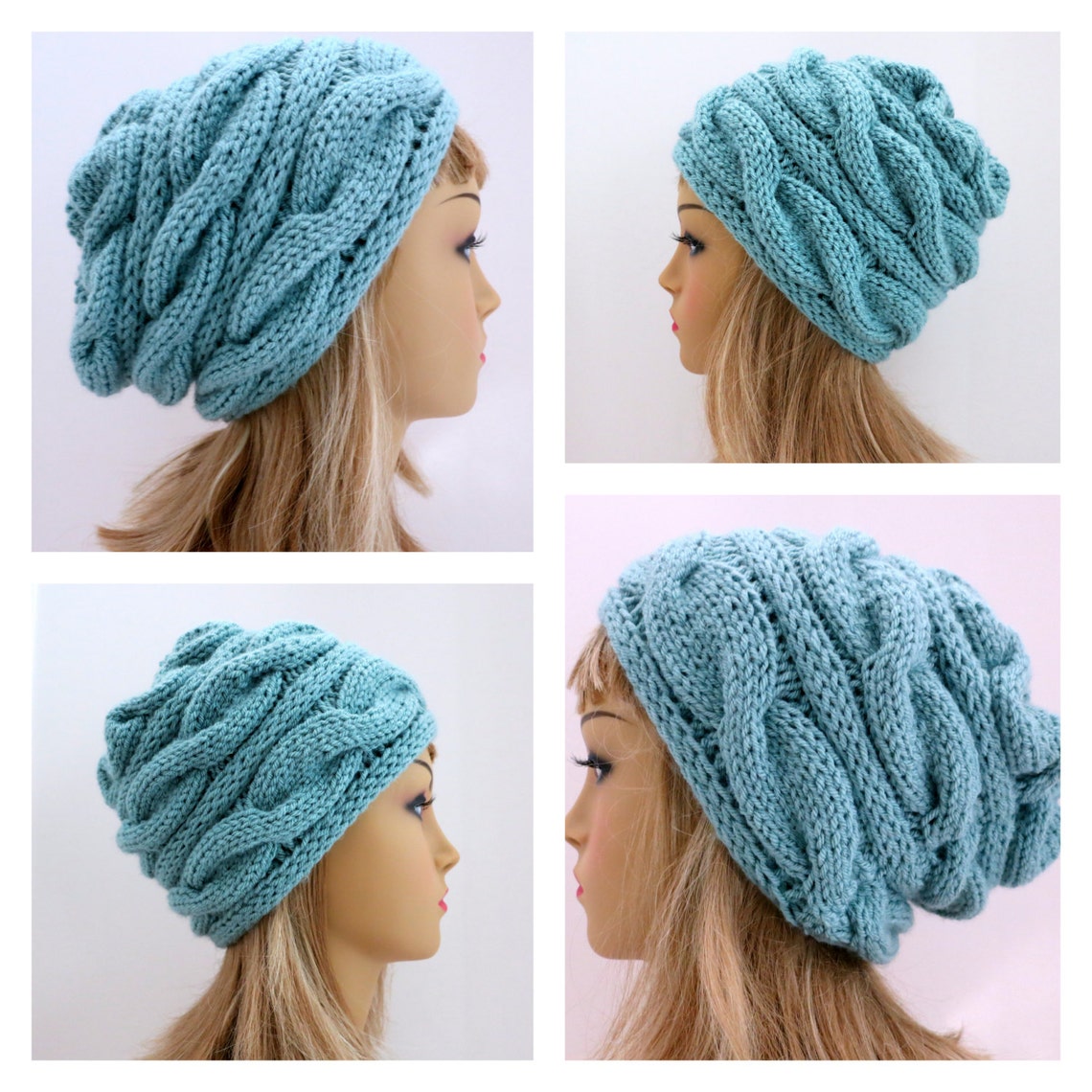 Hat Knitting Pattern Winter Hat Slouchy Hat Etsy