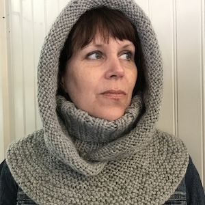 Hat Knitting Pattern, Hood Knitting Pattern, Arctic Chill Hat and Double Cowl