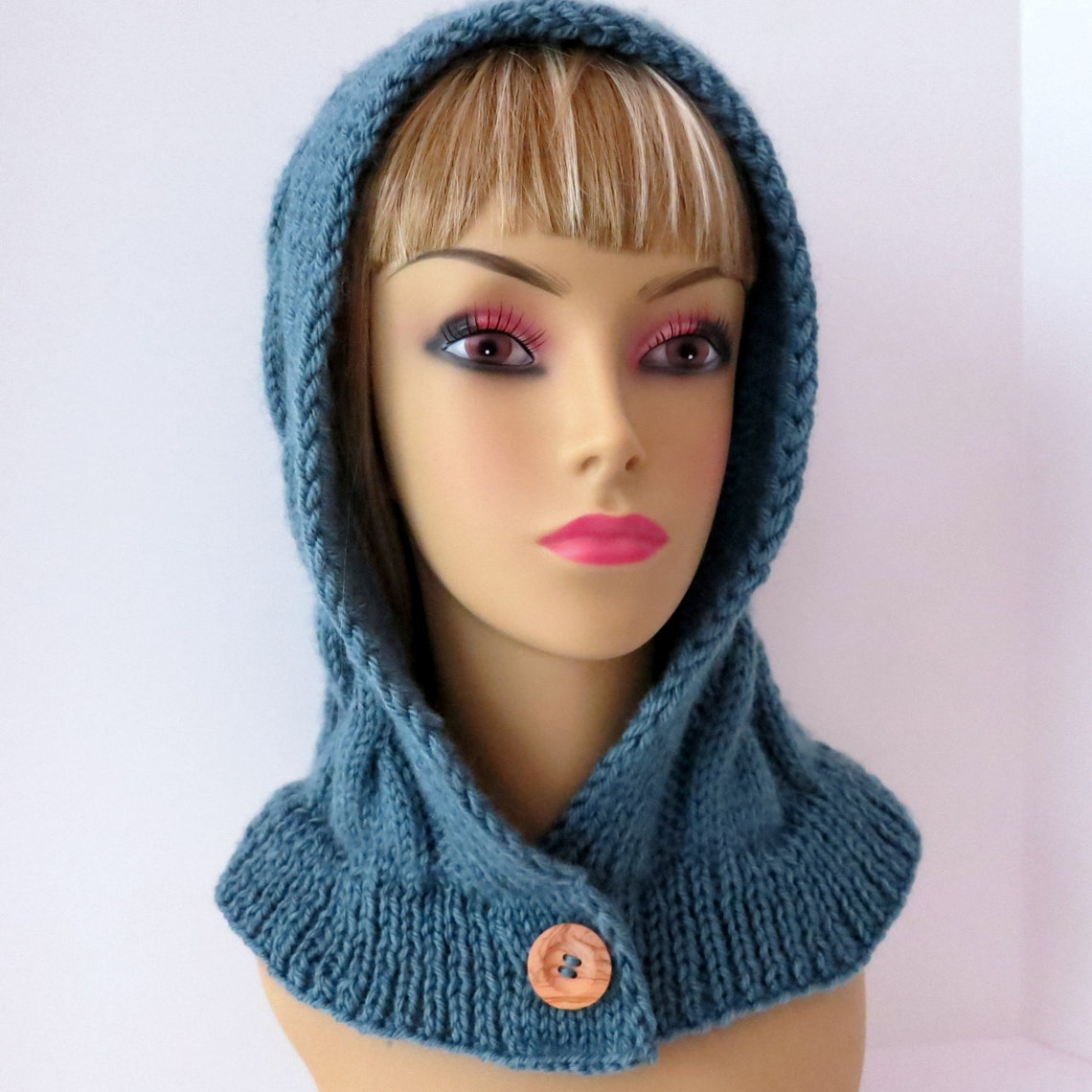 PDF 136 Pattern Knit Hat Knitted Hood Pattern PDF Knitted Hood Etsy