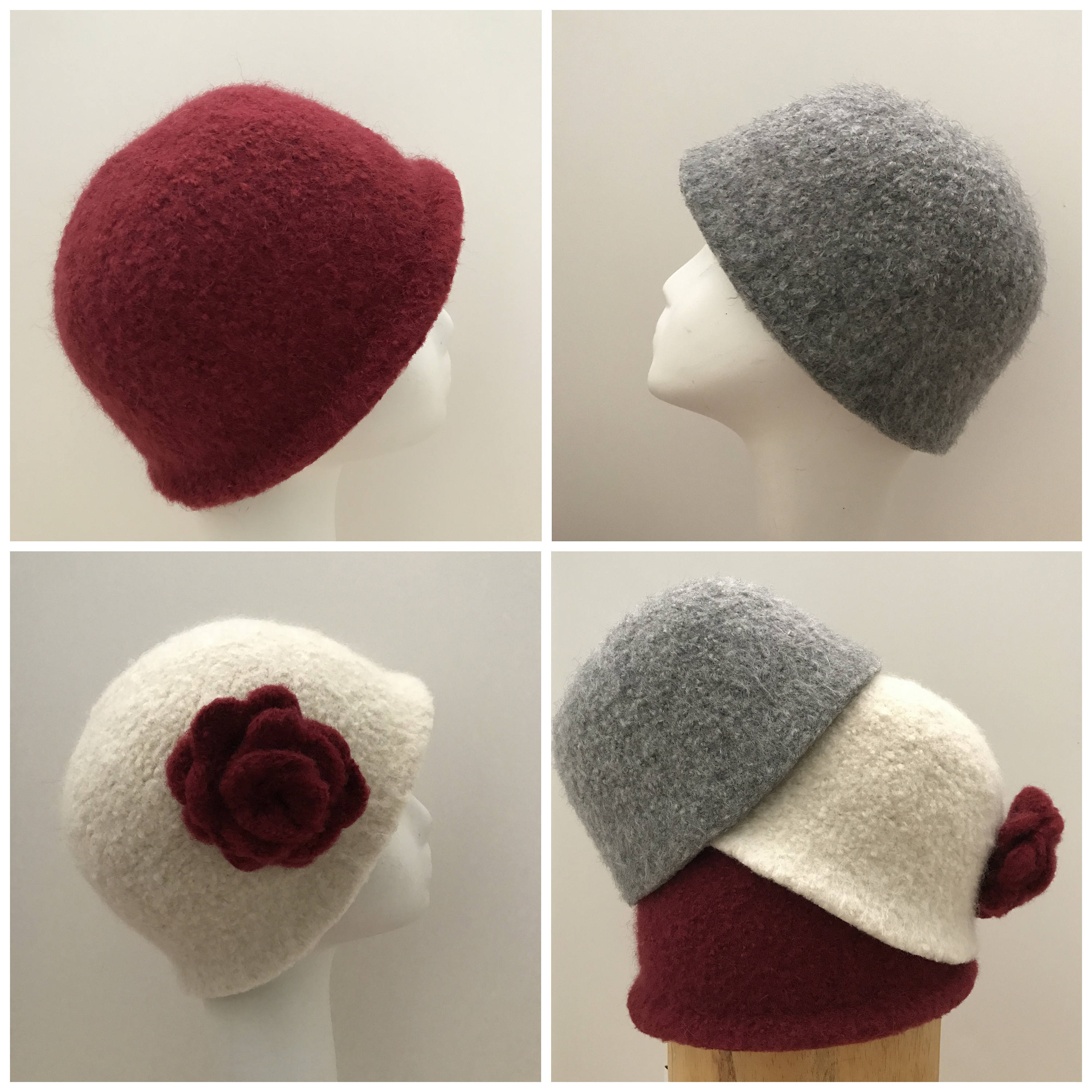 Felted Beanie Hat Pattern Three Styles and Flower Etsy