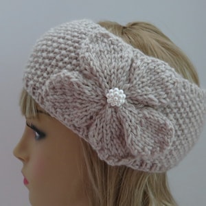 PDF 109  Knitting Pattern PDF Headband Ear Warmer, Earwarmer, Hat, Classy Flower