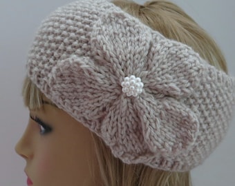 PDF 109  Knitting Pattern PDF Headband Ear Warmer, Earwarmer, Hat, Classy Flower