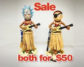 Evil Rick and Morty (pair for 50.00) Dashboard Hula (4.5 quot height)