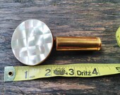 Vintage Collection - Brass Metal color and Mother of pearl Mirror with lipstick