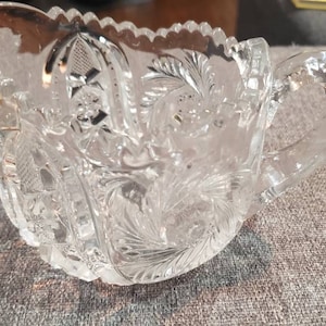 Vintage Heavy Cut Crystal Small Cream Pitcher