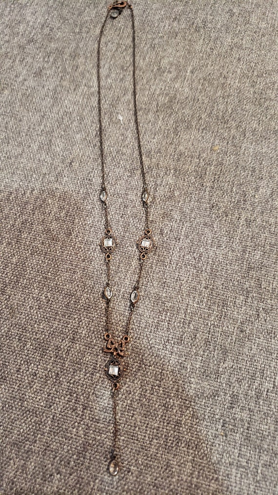 Vintage Victorian style crystal necklace tie - image 2