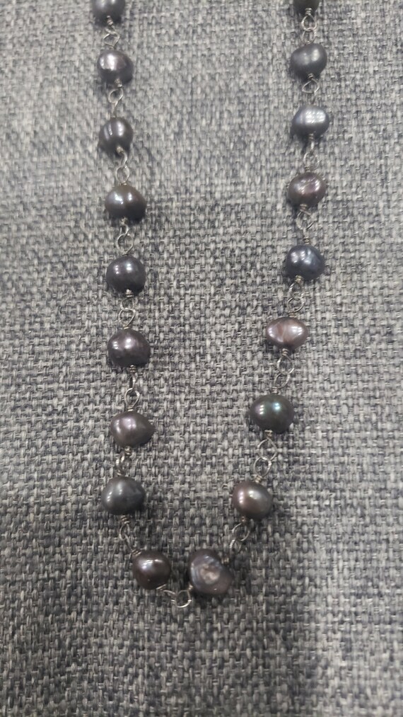 Vintage Collection - Black fresh water pearls and… - image 4