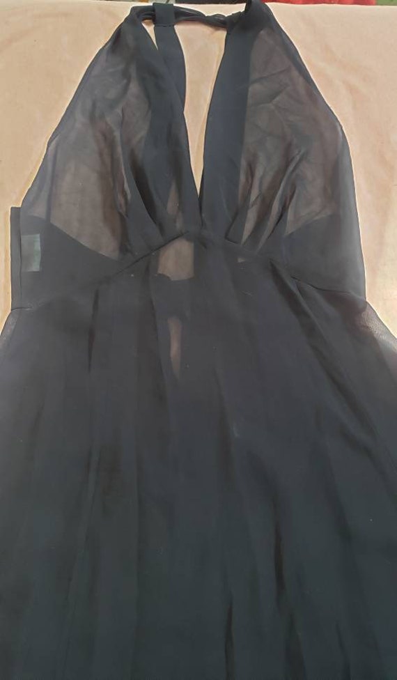 Vintage translucent black chiffon Long Nightgown Made… - Gem