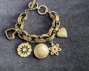 Anne Klein Charm Watch Bracelet Heart Black Ribbon Logo Bag  display picture 3