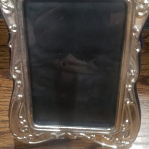 Vintage Silver Plated Art Nouveau Black Velvet Backing Ornate Picture Photo Frame