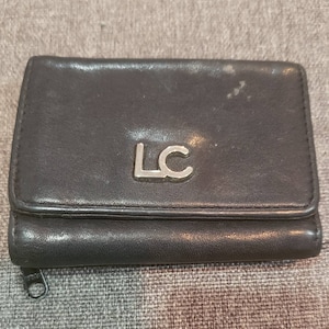 Vintage Black LC Leather Small Wallet