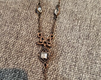 Vintage Victorian style crystal necklace tie